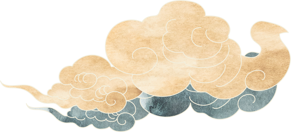 Chinese cloud in watercolor texture