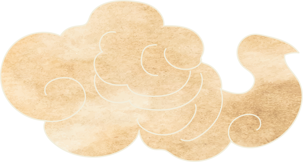 Chinese cloud in watercolor texture